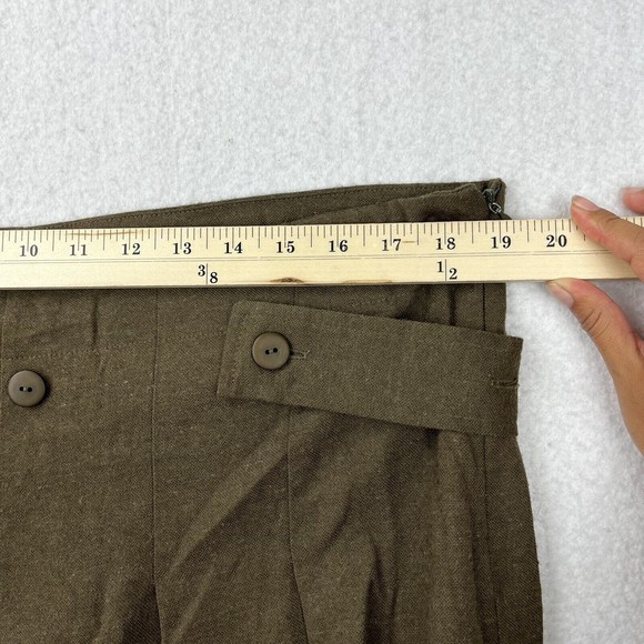 LUUKAA Womens Cropped Wide Leg Pants Culottes Wool Blend  Size 10 NWT Brown - Picture 4 of 9